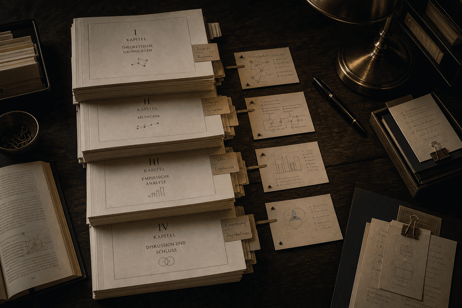 A dissertation manuscript with chapter notes and review markers
